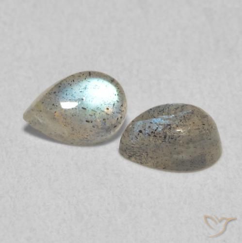 1.07 ctw Multicolor Labradorite Stones, Natural Labradorite in Pear Cabochon Shape for Sale