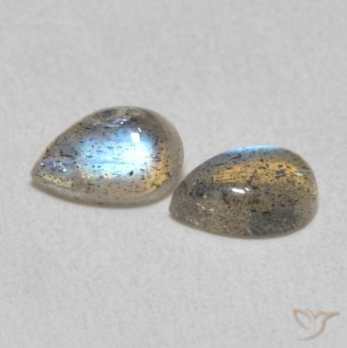 0.92 ctw Multicolor Labradorite Stones, Natural Labradorite in Pear Cabochon Shape for Sale