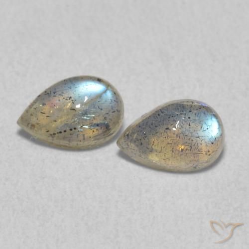 0.92ctw Natural Multicolor Labradorite, Pear Shape, Translucent