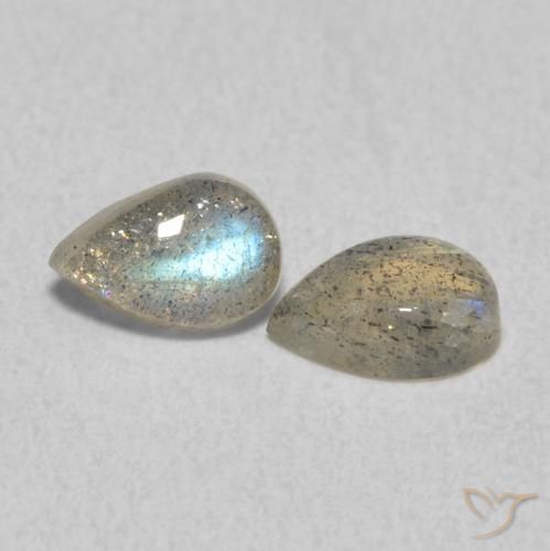 0.83 ctw Multicolor Labradorite Stones, Natural Labradorite in Pear Cabochon Shape for Sale