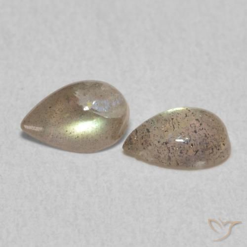0.79 ctw Multicolor Labradorite Stones, Natural Labradorite in Pear Cabochon Shape for Sale