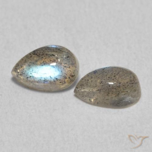1.02 ctw Multicolor Labradorite Stones, Natural Labradorite in Pear Cabochon Shape for Sale