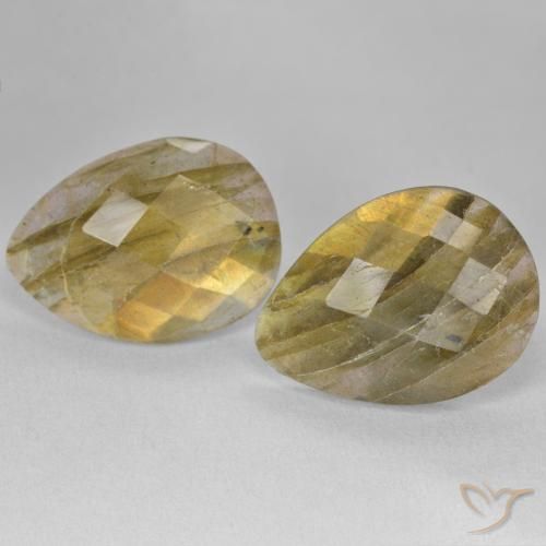 19.06ctw Natural Multicolor Labradorite, Pear Shape, Translucent
