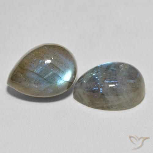 21.36 ctw Multicolor Labradorite Stones, Natural Labradorite in Pear Cabochon Shape for Sale