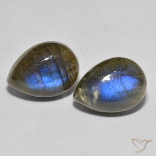 20.86ctw Natural Multicolor Labradorite, Pear Shape, Translucent