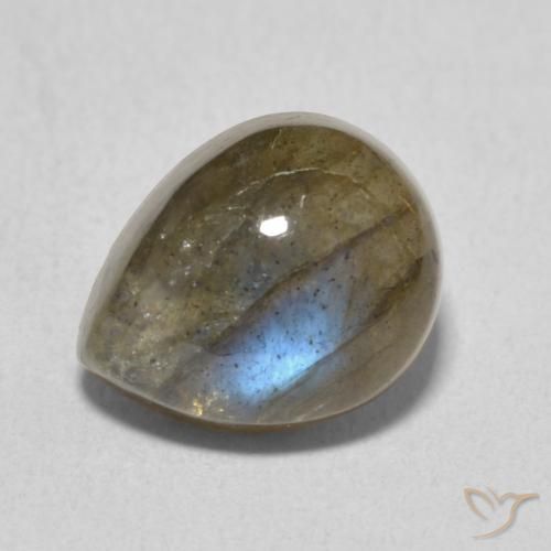 4.07ct Natural Multicolor Labradorite, Pear Shape, Translucent