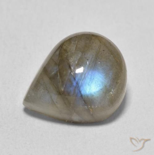 4.62ct Natural Multicolor Labradorite, Pear Shape, Translucent