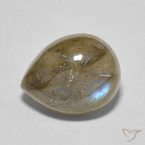 3.75ct Natural Multicolor Labradorite, Pear Shape, Translucent