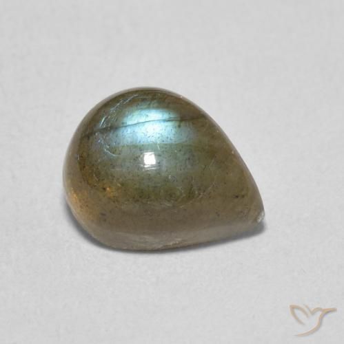 1.79 ct Multicolor Labradorite Stone, Natural Labradorite in Pear Cabochon Shape for Sale