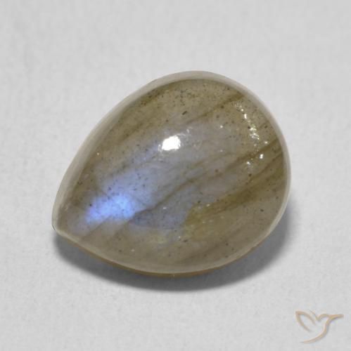 4.02ct Natural Multicolor Labradorite, Pear Shape, Translucent