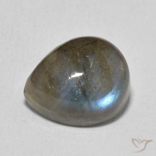 4.10 ct Multicolor Labradorite Stone, Natural Labradorite in Pear Cabochon Shape for Sale