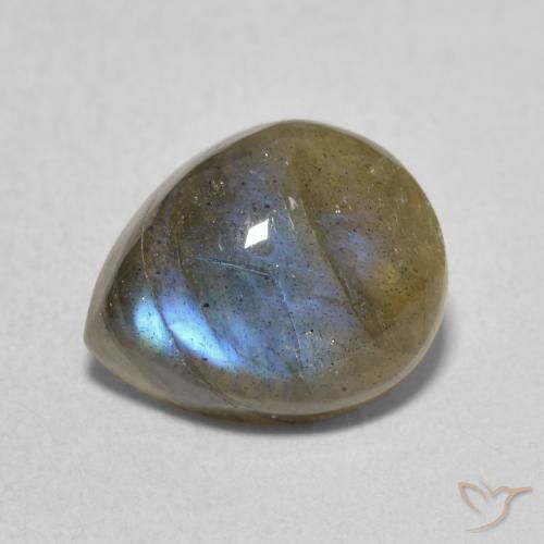 3.48ct Natural Multicolor Labradorite, Pear Shape, Translucent