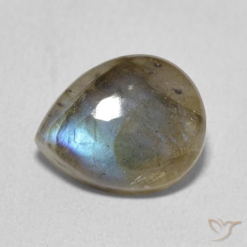 3.40ct Natural Multicolor Labradorite, Pear Shape, Translucent