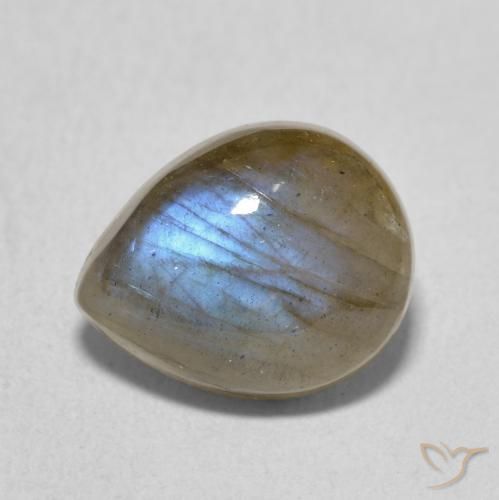 3.66ct Natural Multicolor Labradorite, Pear Shape, Translucent