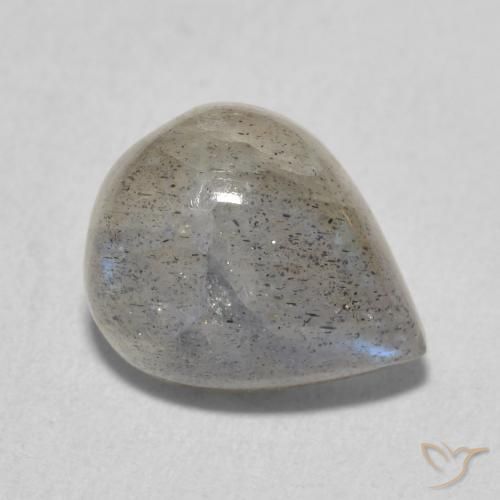 3.65 ct Multicolor Labradorite Stone, Natural Labradorite in Pear Cabochon Shape for Sale