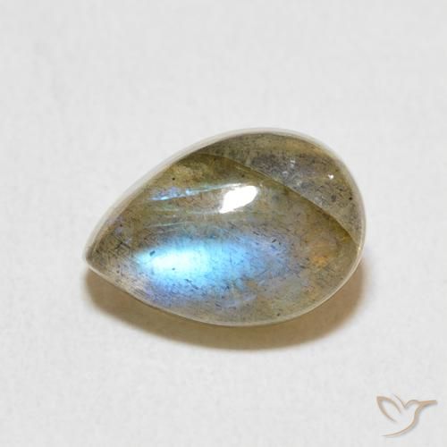 2.88ct Natural Multicolor Labradorite, Pear Shape, Translucent