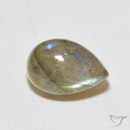 2.88 ct Multicolor Labradorite Stone, Natural Labradorite in Pear Cabochon Shape for Sale