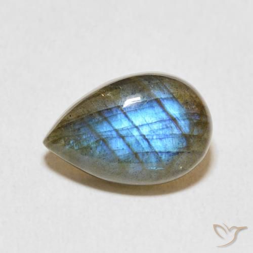 3.76ct Natural Multicolor Labradorite, Pear Shape, Translucent