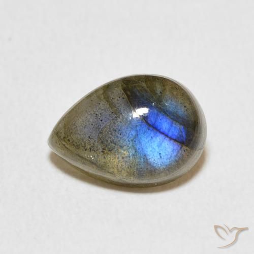 2.37ct Natural Multicolor Labradorite, Pear Shape, Translucent