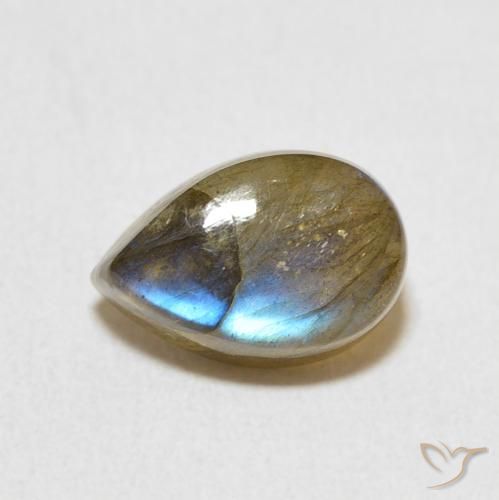2.52ct Natural Multicolor Labradorite, Pear Shape, Translucent