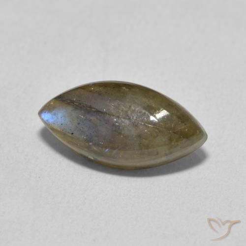 3.31 ct Multicolor Labradorite Stone, Natural Labradorite in Marquise Cabochon Shape for Sale