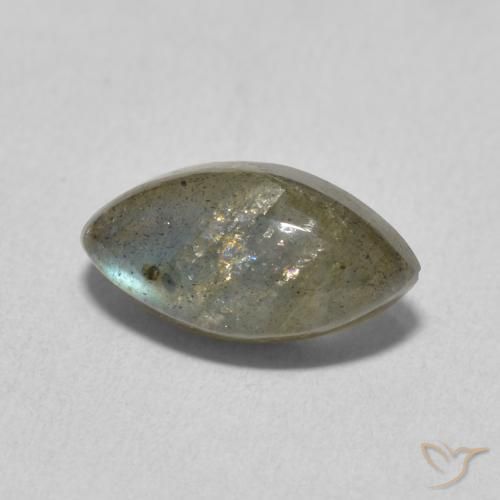 2.57 ct Multicolor Labradorite Stone, Natural Labradorite in Marquise Cabochon Shape for Sale