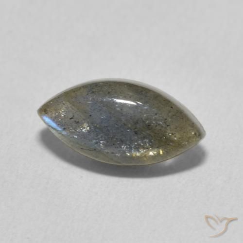 2.51 ct Multicolor Labradorite Stone, Natural Labradorite in Marquise Cabochon Shape for Sale