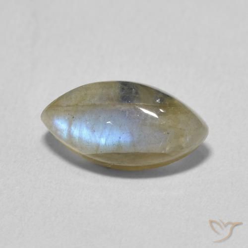 2.37 ct Multicolor Labradorite Stone, Natural Labradorite in Marquise Cabochon Shape for Sale