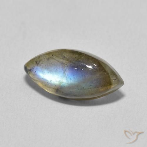 3.35 ct Multicolor Labradorite Stone, Natural Labradorite in Marquise Cabochon Shape for Sale