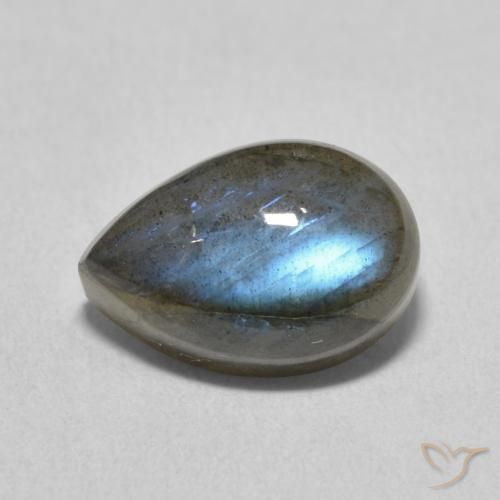 4.21ct Natural Multicolor Labradorite, Pear Shape, Translucent