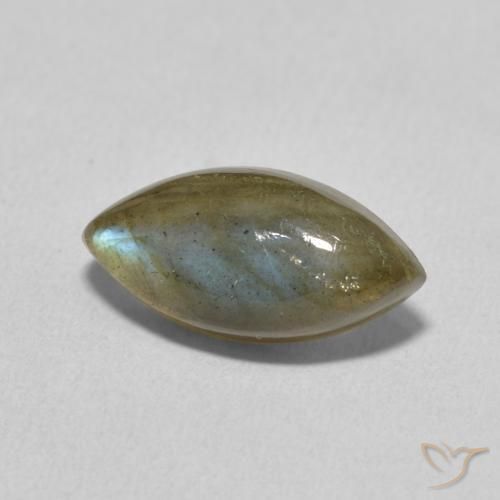 3.30 ct Multicolor Labradorite Stone, Natural Labradorite in Marquise Cabochon Shape for Sale