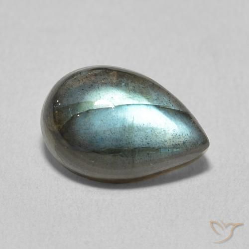 3.72 ct Multicolor Labradorite Stone, Natural Labradorite in Pear Cabochon Shape for Sale