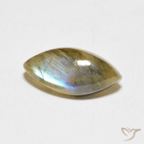 4.70 ct Multicolor Labradorite Stone, Natural Labradorite in Marquise Cabochon Shape for Sale