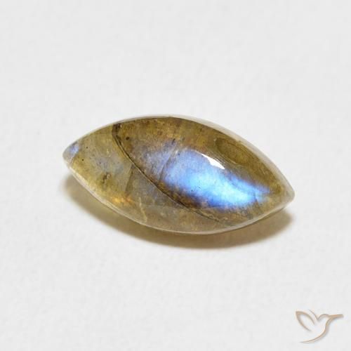 2.51 ct Multicolor Labradorite Stone, Natural Labradorite in Marquise Cabochon Shape for Sale