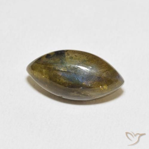 5.18 ct Multicolor Labradorite Stone, Natural Labradorite in Marquise Cabochon Shape for Sale