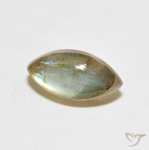 4.66 ct Multicolor Labradorite Stone, Natural Labradorite in Marquise Cabochon Shape for Sale