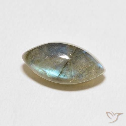 4.20 ct Multicolor Labradorite Stone, Natural Labradorite in Marquise Cabochon Shape for Sale