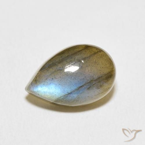 4.16ct Natural Multicolor Labradorite, Pear Shape, Translucent
