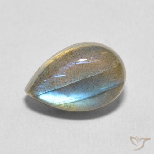 3.97ct Natural Multicolor Labradorite, Pear Shape, Translucent
