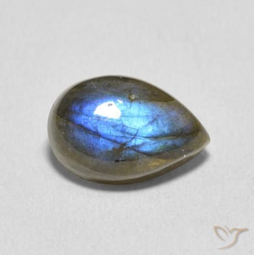 3.60ct Natural Multicolor Labradorite, Pear Shape, Translucent