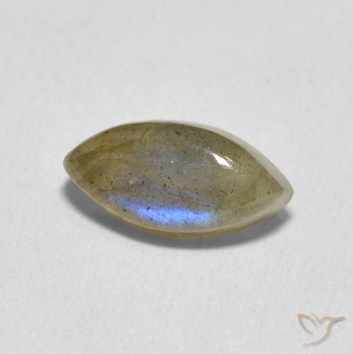 2.55 ct Multicolor Labradorite Stone, Natural Labradorite in Marquise Cabochon Shape for Sale