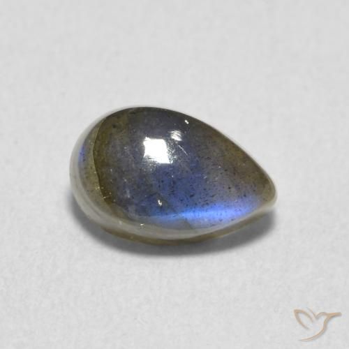 1.18 ct Multicolor Labradorite Stone, Natural Labradorite in Pear Cabochon Shape for Sale