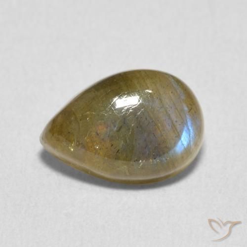 2.38ct Natural Multicolor Labradorite, Pear Shape, Translucent