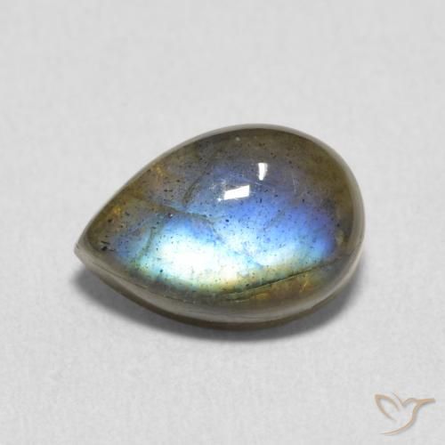 2.35ct Natural Multicolor Labradorite, Pear Shape, Translucent