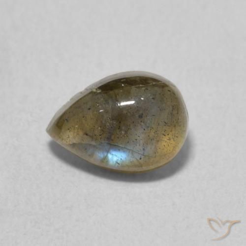 0.87ct Natural Multicolor Labradorite, Pear Shape, Translucent