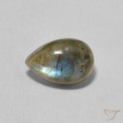 1.58ct Natural Multicolor Labradorite, Pear Shape, Translucent