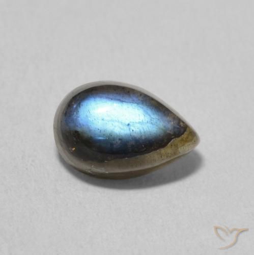1.86ct Natural Multicolor Labradorite, Pear Shape, Translucent