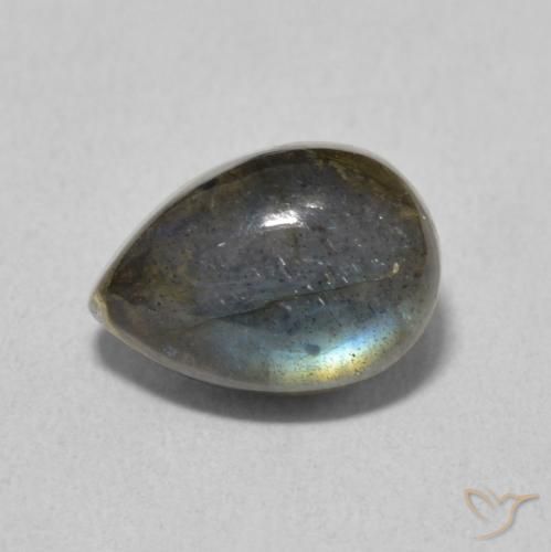 2.68 ct Multicolor Labradorite Stone, Natural Labradorite in Pear Cabochon Shape for Sale