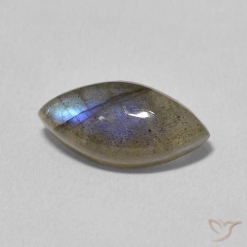 3.58 ct Multicolor Labradorite Stone, Natural Labradorite in Marquise Cabochon Shape for Sale