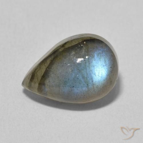 3.90ct Natural Multicolor Labradorite, Pear Shape, Translucent